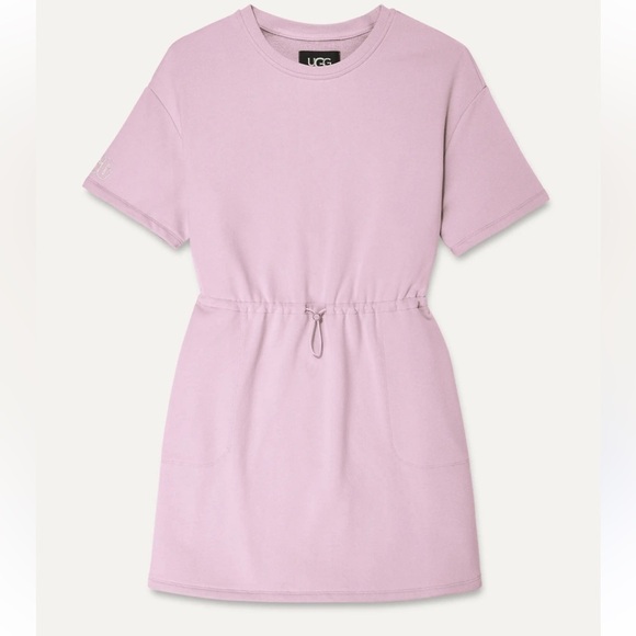 UGG Anisha Dusty Lilac Pink Cotton Crewneck Terry Cloth Sweatshirt Dress NWT - Picture 2 of 15